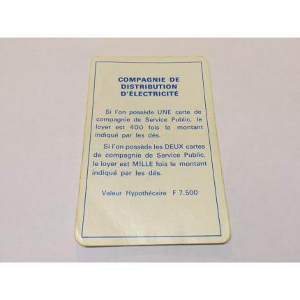 CARTE MONOPOLY MIRO PARKER COMPAGNIE DE DISTRIBUTION D'ELECTRICITE 