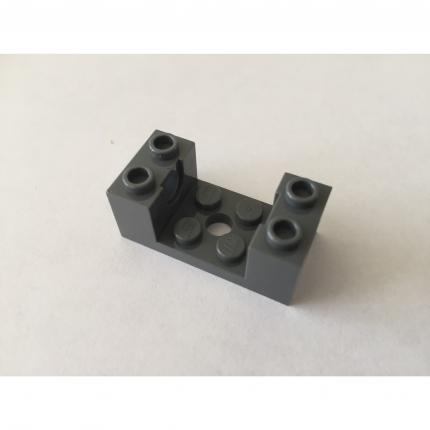 Brique 2x4x1 1/3 avec trous et découpes gris foncé 6150297 pièce détachée Lego