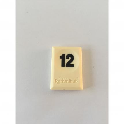 Tuile chiffre 12 douze noir pièce Rummikub Le rami des chiffres jeu de voyage