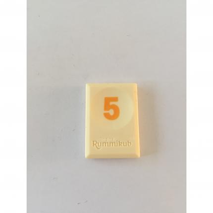 Tuile chiffre 5 cinq orange pièce Rummikub Le rami des chiffres jeu de voyage