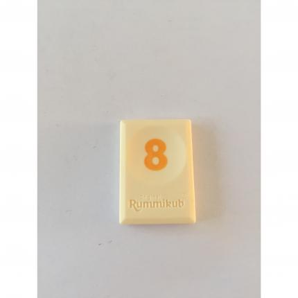 Tuile chiffre 8 huit orange pièce Rummikub Le rami des chiffres jeu de voyage