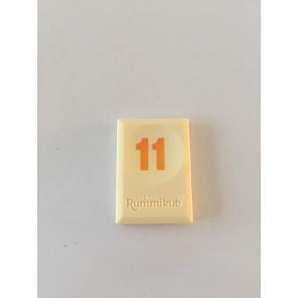 Tuile chiffre 11 onze orange pièce Rummikub Le rami des chiffres jeu de voyage