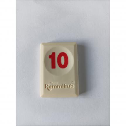 Tuile chiffre 10 dix rouge pièce détachée L original Rummikub chiffres M&M Ventures #A21