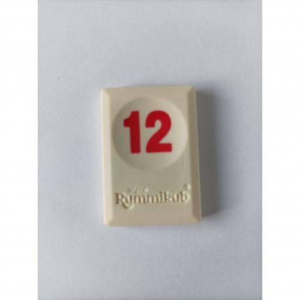 Tuile chiffre 12 douze rouge pièce détachée L original Rummikub chiffres M&M Ventures #A21
