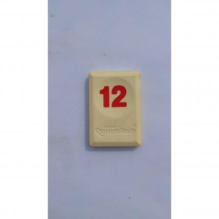 Tuile chiffre douze 12 rouge pièce détachée Rummikub Le rami des chiffres 1996 hasbro #B40