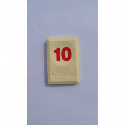 Tuile chiffre dix 10 rouge pièce détachée Rummikub Le rami des chiffres 1996 hasbro #B40