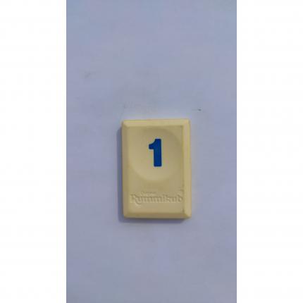Tuile chiffre 1 un bleu pièce détachée Rummikub Le rami des chiffres 1996 hasbro #B40