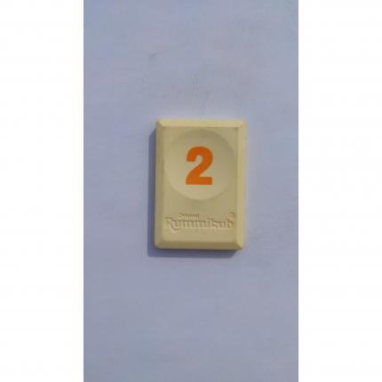 Tuile chiffre 2 deux orange pièce détachée Rummikub Le rami des chiffres 1996 hasbro #B40