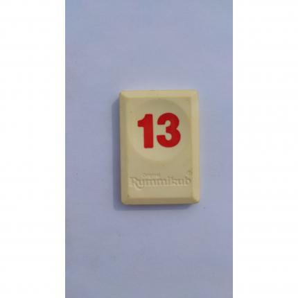 Tuile chiffre treize 13 rouge pièce détachée Rummikub Le rami des chiffres 1996 hasbro #B40