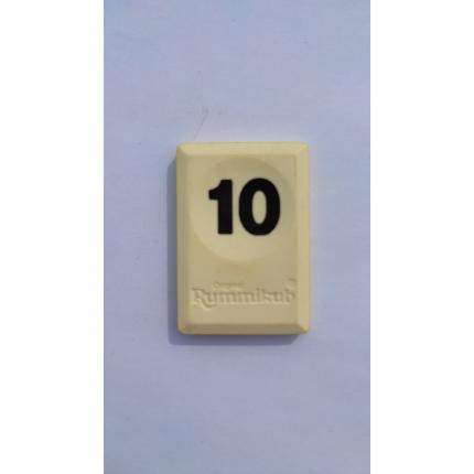 Tuile chiffre 10 dix noir pièce détachée Rummikub Le rami des chiffres 1996 hasbro #B40