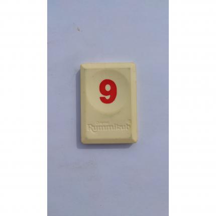 Tuile chiffre neuf 9 rouge pièce détachée Rummikub Le rami des chiffres 1996 hasbro #B40