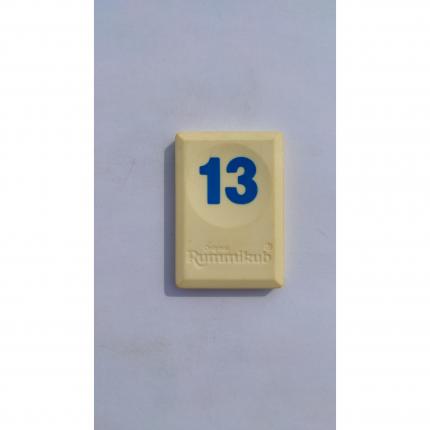 Tuile chiffre 13 treize bleu pièce détachée Rummikub Le rami des chiffres 1996 hasbro #B40