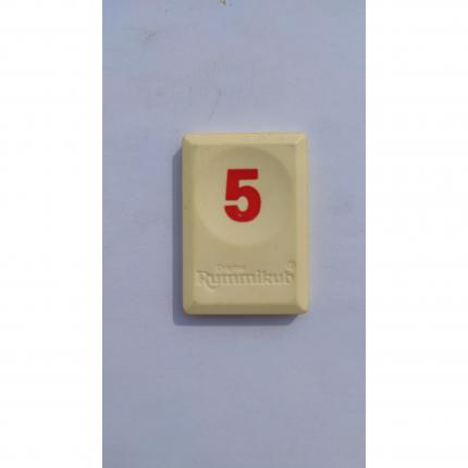 Tuile chiffre cinq 5 rouge pièce détachée Rummikub Le rami des chiffres 1996 hasbro #B40