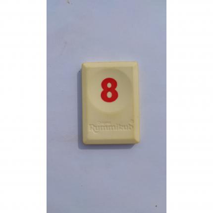 Tuile chiffre huit 8 rouge pièce détachée Rummikub Le rami des chiffres 1996 hasbro #B40