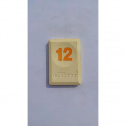 Tuile chiffre 12 douze orange pièce détachée Rummikub Le rami des chiffres 1996 hasbro #B40