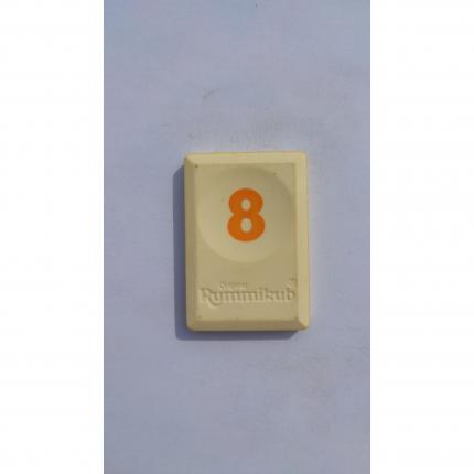 Tuile chiffre 8 huit orange pièce détachée Rummikub Le rami des chiffres 1996 hasbro #B40