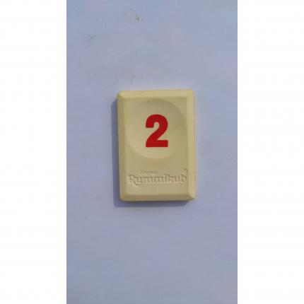 Tuile chiffre deux 2 rouge pièce détachée Rummikub Le rami des chiffres 1996 hasbro #B40