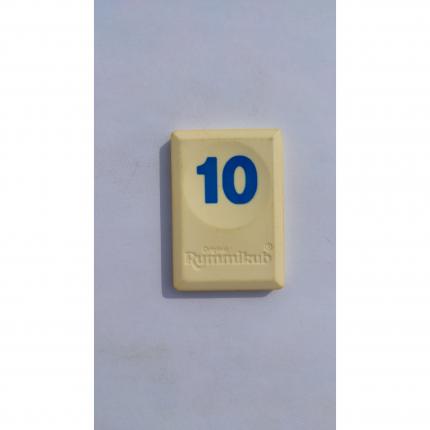 Tuile chiffre 10 dix bleu pièce détachée Rummikub Le rami des chiffres 1996 hasbro #B40