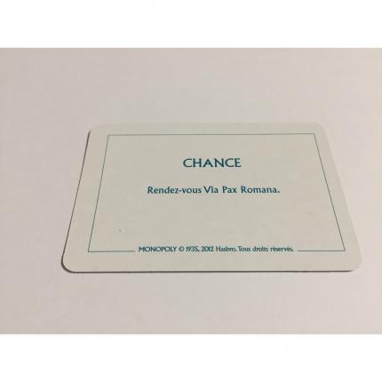 Carte chance Pax Romana pièce détachée jeu de société Monopoly le tour de Gaule d Astérix Hasbro #A53