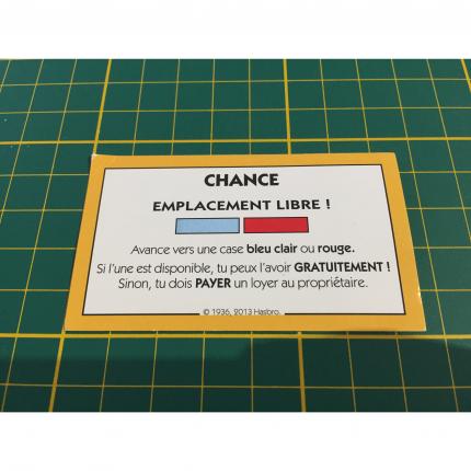 Carte chance libre bleu rouge pièce détachée jeu de société Monopoly Junior Hasbro Gaming #A65