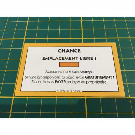 Carte chance libre orange pièce détachée jeu de société Monopoly Junior Hasbro Gaming #A65
