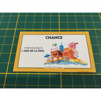 Carte chance rue de la paix pièce détachée jeu de société Monopoly Junior Hasbro Gaming #A65