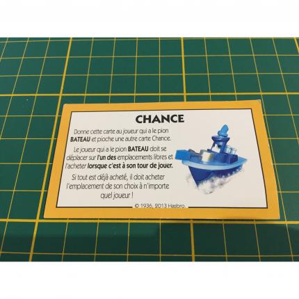 Carte chance bateau pièce détachée jeu de société Monopoly Junior Hasbro Gaming #A65