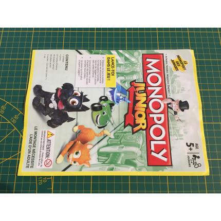 Notice règle du jeu pièce détachée jeu de société Monopoly Junior Hasbro Gaming #A65