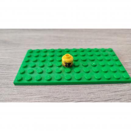 Figurine, tête barbe orange foncé, dents dorées 6097174 pièce détachée Lego #C06