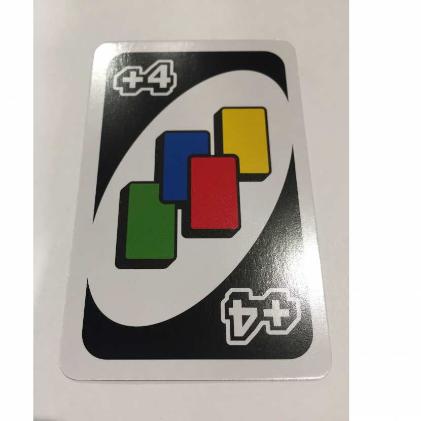 carte +4 pièce détachée du jeu de société Uno de marque mattel games