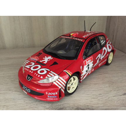 SOLIDO PEUGEOT 206 WRC RALLYE 2003 NUMERO 3 RACING TEAM 1/18