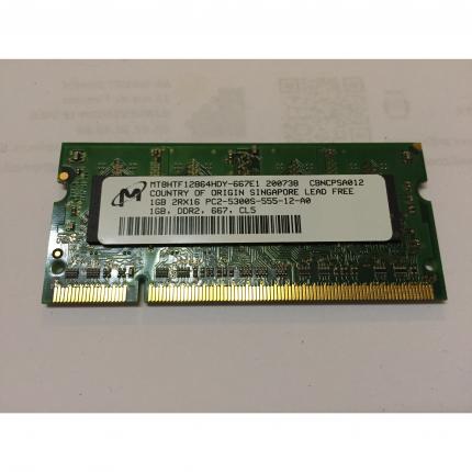 barrette mémoire RAM MICRON DDR2 1GB 2RX16 PC2-5300S-555-12-A0 mt8htf12864hdy-667e1 CL5
