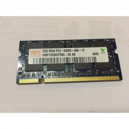 barrette mémoire ram PC portable 2GB HYNIX HMP125S6EFR8C 2RX8 PC2-6400S-666-12