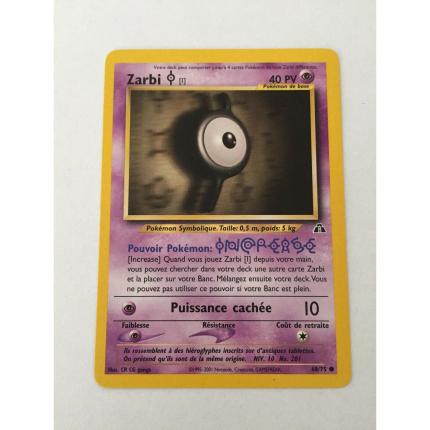 Carte Pokemon ZARBI I 68/75 Commune Néo Discovery Wizard FR