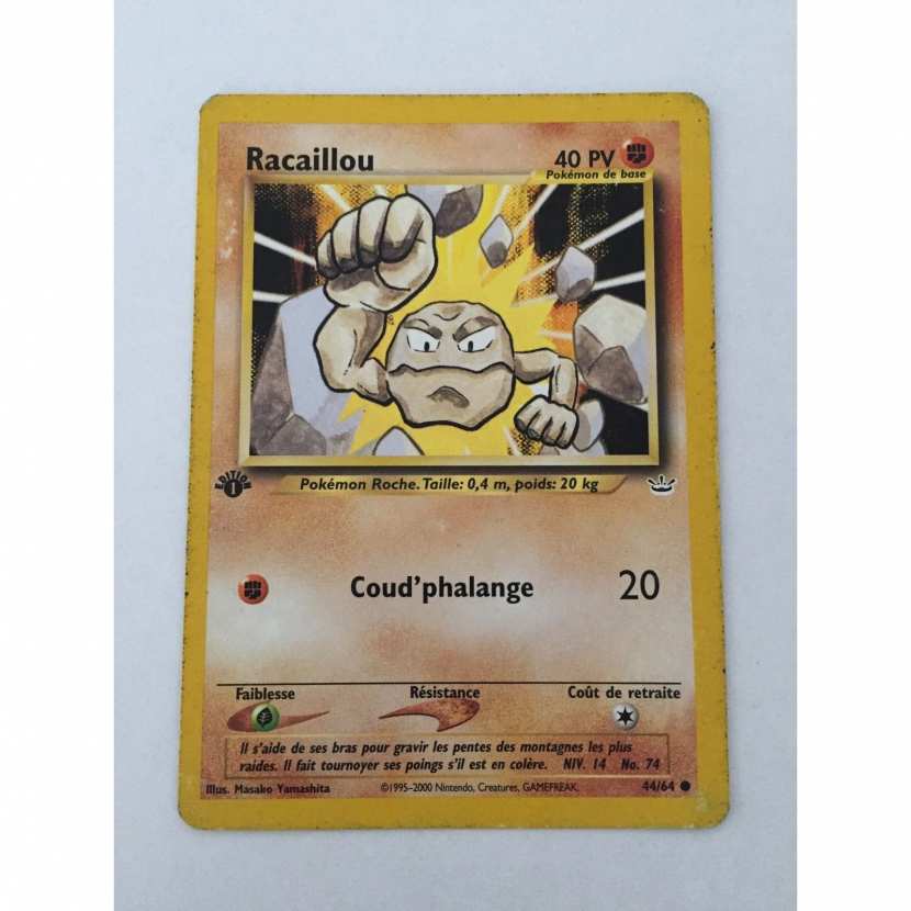 Carte Pokemon Racaillou 44 64 Neo Revelation Wizard Logo 1ere Edition Carte Pokemon Racaillou 44 64 Neo Revelation Wizard Logo 1ere Edition