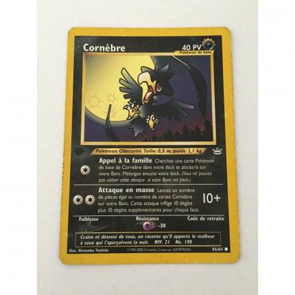 Carte Pokemon CORNEBRE 46/64 Commune Néo révélation Wizard logo 1ere édition