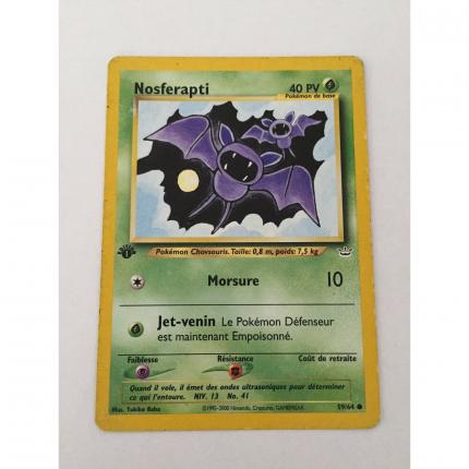 CARTE POKEMON Nosferapti 59/64 commune logo 1ere edition néo révélation