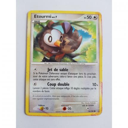 Carte pokémon Etourmi 75/100 commune Diamant & Perle Tempête abimé