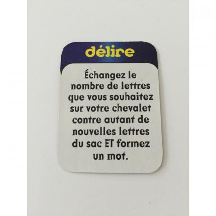 CARTE DÉLIRE ÉCHANGEZ LE NOMBRE DE LETTRE PIÈCE DÉTACHÉE SCRABBLE DELIRE