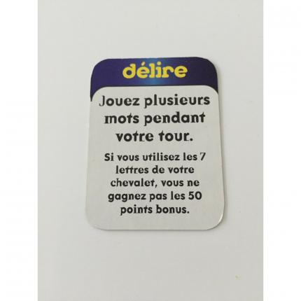 CARTE DÉLIRE JOUEZ PLUSIEURS MOTS PENDANT VOTRE TOUR PIÈCE DÉTACHÉE SCRABBLE DELIRE