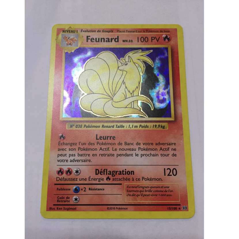 15 108 Carte Pokemon Feunard 15 108 Holographique Rare Xy12 Evolutions