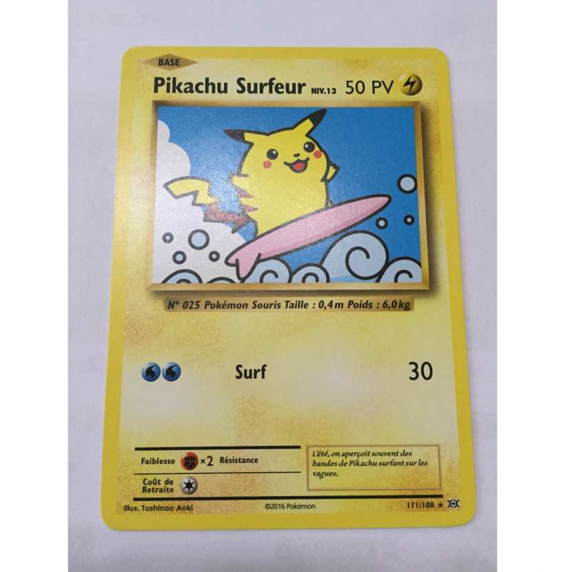 Carte Pokemon Pikachu Surfeur 111 108 Rare Secrete Xy12 Evolutions Carte Pokemon Pikachu Surfeur 111 108 Rare Secrete Xy12 Evolutions