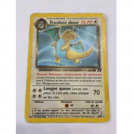 22/82 - Carte pokémon Dracolosse obscur 22/82 rare team rocket wizard mauvais état