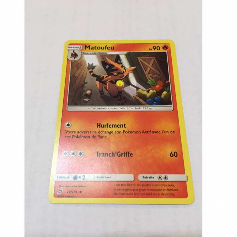 Carte Pokemon Matoufeu 21 181 Peu Commune Soleil Lune Duo De Choc
