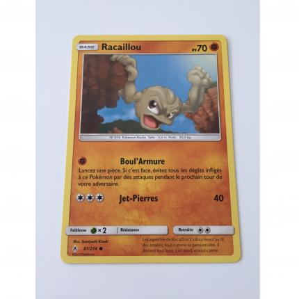 Carte Pokemon racaillou 87/214 Commune soleil et lune alliance infaillible