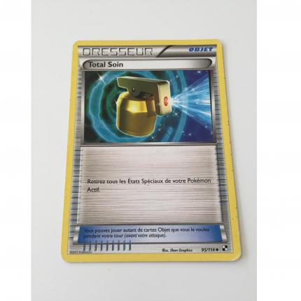 Carte pokémon dresseur total soin 95/114 peu commune noir et blanc