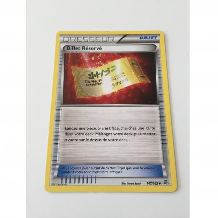 147/162 - Carte pokémon dresseur Billet reservé 147/162 peu commune xy impulsion turbo