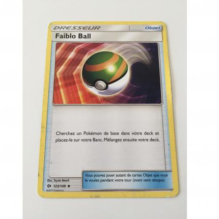 Carte Pokemon dresseur Faiblo Ball 123/149 peu commune Soleil & Lune bon état