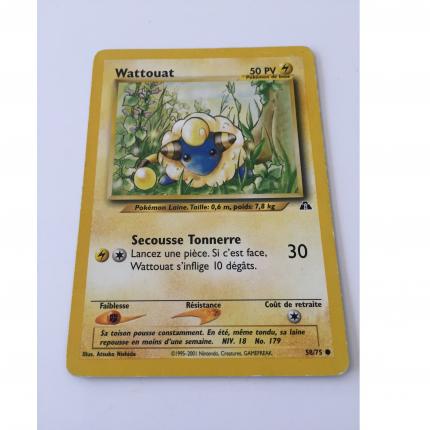 58/75 - CARTE POKEMON NEO DISCOVERY WIZARD WATTOUAT 58/75 COMMUNE WIZARDS