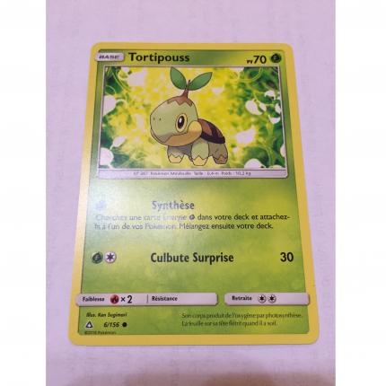 6/156 - Carte Pokemon tortipouss 6/156 commune Soleil Lune SL5 Ultra Prisme